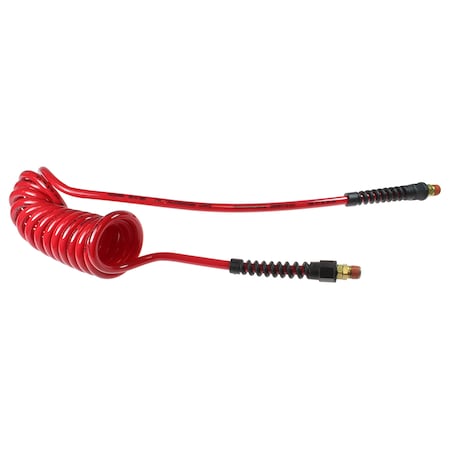 COILHOSE PNEUMATICS Flexcoil 1/4" ID x 25’ 1/4" MPT Swivel Red PU14-25B-R